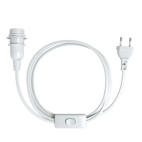 Lampenfassung E14 mit Kabel 5m Stecker Schalter Stromkabel Fassung Sockel Weiß