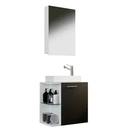 Mid.you Gästebad VCM Hausa - Stilvolles Badmöbel-Set in Anthrazit und Weiß - Kompaktes 3-teiliges Badmöbel-Set in elegantem Design, hängend montierbar und mit robusten Oberflächen für modernes Gäste-WC.