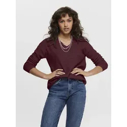 ONLY Damen ONLCAMILLA V-Neck L/S Strickpullover KNT 15204588, Port Royale - Eleganter Damenpullover für die Herbst/Winter-Saison mit hüftlangem Schnitt und weicher Haptik für ein angenehmes Tragegefühl.