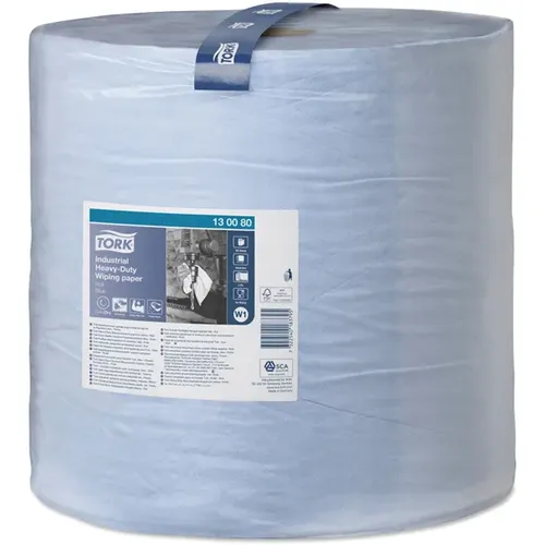 Tork 130080 Advanced W1 440 blau Putztuchrolle - Putztuchrolle mit 3-lagigem, extrem saugfähigem Tissue, ideal für gründliches Reinigen und Schmutzaufnahme. Perfekt für Tork W1-System, reißfest und effizient beim Entfernen von Öl.