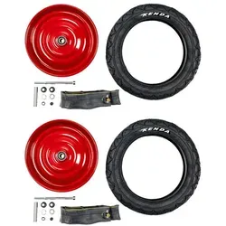 Non-Branded Fahrrad-Laufrad Set 12 1/2 Zoll mit Kenda Reifen - Fahrradreifen für Radsport, 2 Stück Laufräder mit robusten Kenda Reifen 47-203 AV, ideal für Seifenkisten und sportliche Einsätze.