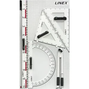 Linex Tafelzeichengerät 400053497 - Zeichengeräte-Set für präzises Arbeiten, inklusive magnetischem Zubehör und praktischer Aufbewahrungstafel. Ideal für Schulen und kreative Projekte.