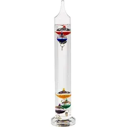 Out of the blue Deko-Objekt - Galileo-Thermometer aus Glas 28 x 5,5 cm - Stylisches Galileo-Thermometer aus Glas, das Temperatur misst und gleichzeitig als elegantes Deko-Objekt dient. Mit klarer Skala und bunten Kugeln sorgt es für einen Blickfang in jedem Raum.