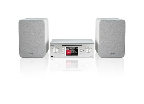Block MHF-50 Mikroanlage weiß - Kompakt-Stereoanlage mit modernem Design, ideal für Musikliebhaber, die Platz sparen möchten.