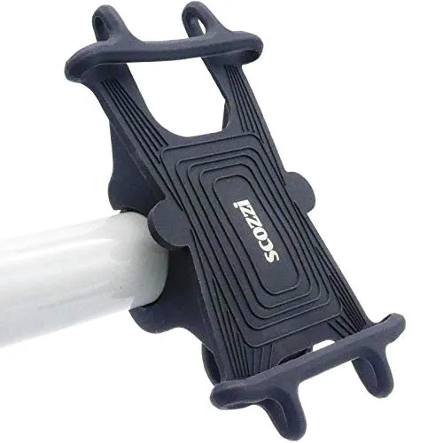 scozzi Handyhalterung Fahrrad Motorrad Quad Silikon Handy Halterung Halter universal z.B. kompatibel mit Samsung S25 S24 S23 A56 A55 A36 A26 für iPhone 17 16 15 14 13 FE Plus Ultra Lite Pro