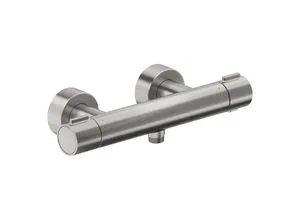 Duravit Thermostatarmaturen Brausethermostat Aufputz - Duscharmaturen mit edelstahl gebürstet, integrierter Sicherheitssperre bei 38°C für optimalen Verbrühschutz und konstantem Wasserdruck.