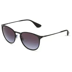 Ray-Ban RB 3539 ERIKA METAL Damen-Sonnenbrille - Sonnenbrillen mit stylischem Panto-Design, schwarz-mattes Metall-Gestell für eleganten Look und optimalen UV-Schutz