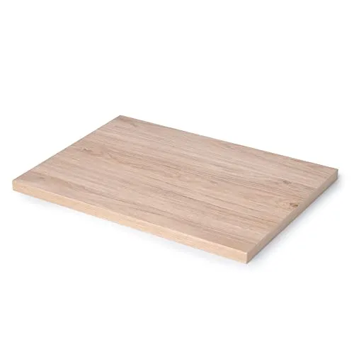 Emuca - Tischplatten für Küche, Esstisch oder Schreibtisch, Rechteckige Tischplatte 1150x750mm, Eichennachbildung, Holz