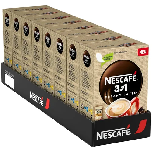 NESCAFÉ 3in1 Creamy Latte Sticks löslicher Kaffee (8 x 10 x 150g) Instantkaffee