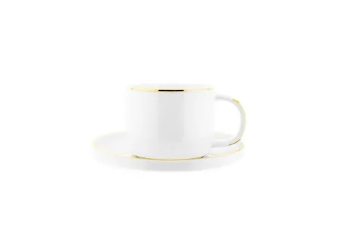 Mulex Tasse 12 Tlg. Kaffeetassen-Set mit Untertasse aus Porzellan 200 ml