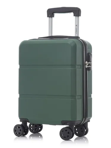 YONSLY Trolley Reisekoffer S, Dunkelgrün - Robuster Handgepäck-Koffer mit 4 leisen 360°-Doppelrollen, sicherem Zahlenschloss und ergonomischem Gummigriff – ideal für stressfreies Reisen.