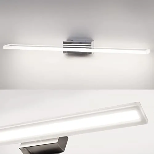 DILUMEN Spiegellampe Bad 60cm 1600lm,Spiegelleuchte bad, Badlampe wand Edelstahl,15w Spiegel Lampe Bad, Badezimmer Lampe Wand,Mordene Badleuchte IP44 Wasserdicht (Kaltweiß 6000k)