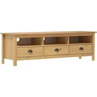 vidaXL Kiefernholz Massiv TV Schrank - TV Möbel im Retro-Design aus massivem Kiefernholz, mit 3 Regalfächern und 3 Schubladen für optimalen Stauraum und eleganten Look in deinem Wohnzimmer.