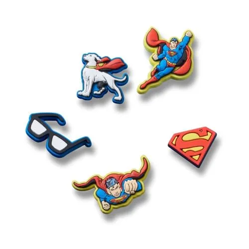 Crocs Superman-Schuhanhänger, Unisex, Einheitsgröße, mehrfarbig, 5 Stück, mehrfarbig, Einheitsgröße