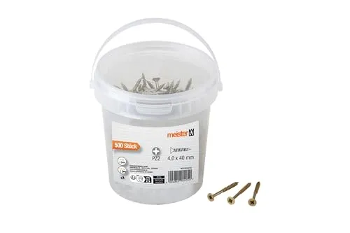 Meister Universalschrauben 4,0 x 40 mm – 500 Stück – Gelb verzinkt