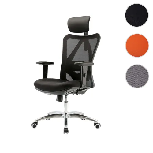 Ergonomischer Bürostuhl HWC-J86, 150kg belastbar, schwarz von Mendler