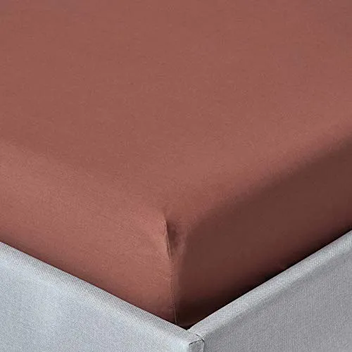 Homescapes Spannbettlaken aus ägyptischer Baumwolle, 90 x 190 cm, braun - Hochwertiges Spannbettlaken in elegantem Schokoladen-Braun, gefertigt aus 100% ägyptischer Baumwolle. Mit voll elastischem Rundumgummi für perfekten Sitz und höchsten Schlafkomfort.