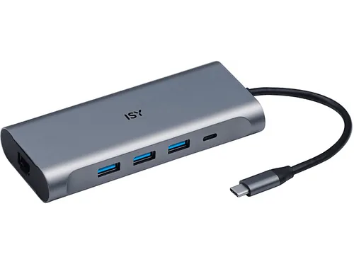 ISY IAD 1025-1 USB-C 6-in-1 Multiport-Adapter, Silber Aluminium