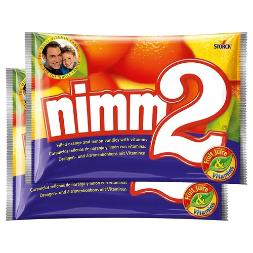 Storck nimm2 Bonbon mit wertvollen Vitamien und flüssiger Füllung 1000g 2er Pack