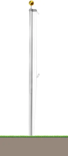 normani Fahne Fahnenmast 6,20 m - Hochwertiger 6,20 m Aluminium-Fahnenmast für Garten und Sportplatz. Einfach aufzustellen, höhenvariabel und mit korrosionsbeständigen Steckelementen. Ideal für unterschiedlich große Fahnen und platzsparend im Winter verstaut.