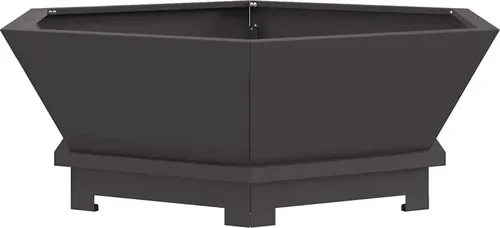 vidaXL Sechseckige Feuerstelle Schwarz 75x75 cm - Moderne Feuerstelle aus pulverbeschichtetem Stahl, ideal für den Außenbereich. Genieße gemütliche Abende im Garten oder auf der Terrasse mit dieser robusten und tragbaren Feuerstelle.