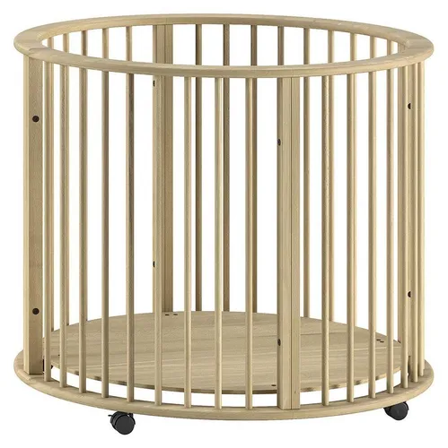 Laufgitter rund Keira aus massivem Buchenholz, höhenverstellbar - Rundes Laufgitter für Babys mit 3-fach höhenverstellbarem Boden. Ideal für sicheres Spielen und Ausruhen. Hergestellt aus massiver Buche für hohe Stabilität und Langlebigkeit.