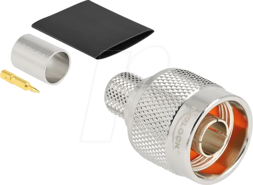 DELOCK 91768 - N Stecker zum Crimpen LMR 400 mit passendem Schrumpfschlauch