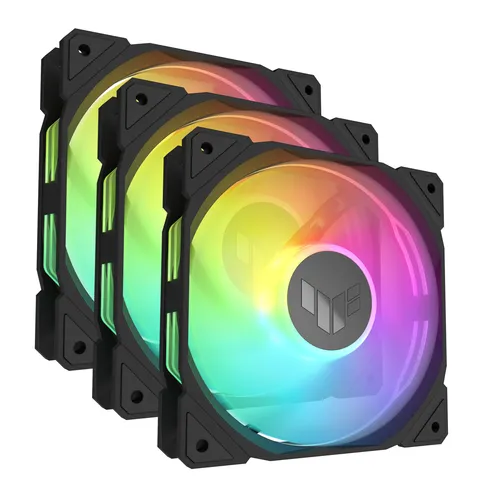 ASUS TUF Gaming TR120 ARGB - 3er Pack 120mm PWM Gehäuselüfter, 2000 rpm, extrastarker Luftstrom und 16 RGB-LEDs für individuelle Beleuchtung