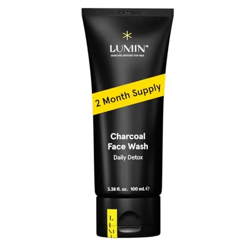 Produktbild Lumin Charcoal Face Cleanser for Men – Waschgel zur täglichen Gesichtsreinigung mit Rosmarin, gegen Unreinheiten, Tiefenreinigung, Peeling Männer, Gesichtspflege, 1 Pack, 100 ml