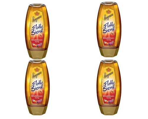 Langnese Honig, Langnese Flotte Biene Wildblütenhonig gehaltvoll 500g 4er Pack