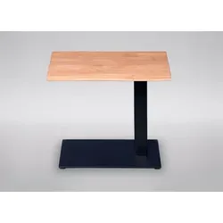 M2 Kollektion Beistelltisch Bibi - Wildeiche massiv, 55x50x40cm - Beistelltisch aus massiver Wildeiche, leicht verstellbar und mit schwarzem Metallgestell. Ein besonderer Eyecatcher für Ihr Wohnzimmer!
