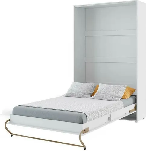 Wandbett Schrankbett CONCEPT PRO CP-02 Vertikal 120x200 WEIß HOCHGLANZ Wandklappbett, Schrankklappbett, Schrank mit integriertem Klappbett, Funktionsbett inkl. Lattenrost