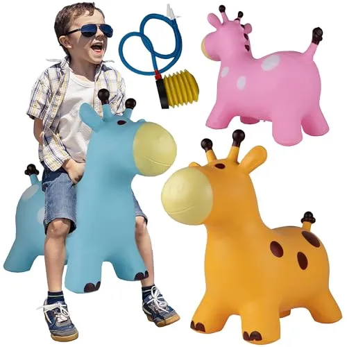 MalPlay Hüpftier Giraffe für Kinder mit Pumpe