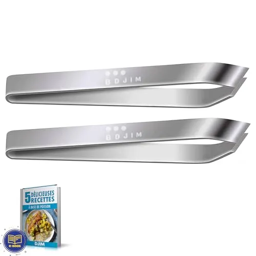 djim Profi Zangen aus Edelstahl – Fischzange – Fischzange – Fischgräten-Pinzette 10 cm – Zange für Fische – Pinzette Fischstopp Zange + gratis E-Book