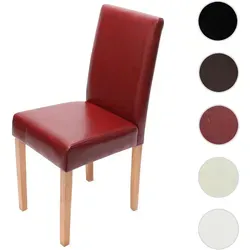 Esszimmerstuhl Littau - Komfortabler Küchenstuhl aus Kunstleder in Rot - Stühle mit hoher Rückenlehne und bequemer Polsterung, ideal für Esszimmer und Wohnzimmer. Das moderne Design und die rutschfesten Bodenschoner sorgen für stilvolle Gemütlichkeit.