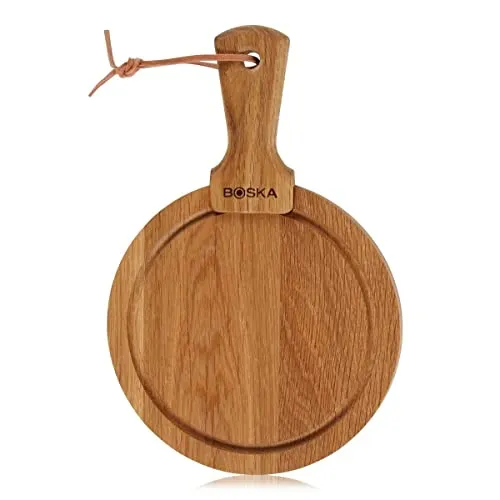 BOSKA Servierbrett Rund Friends S/authentisches Design / 16 cm/Holz/Braun / 245 x 160 x 20 mm