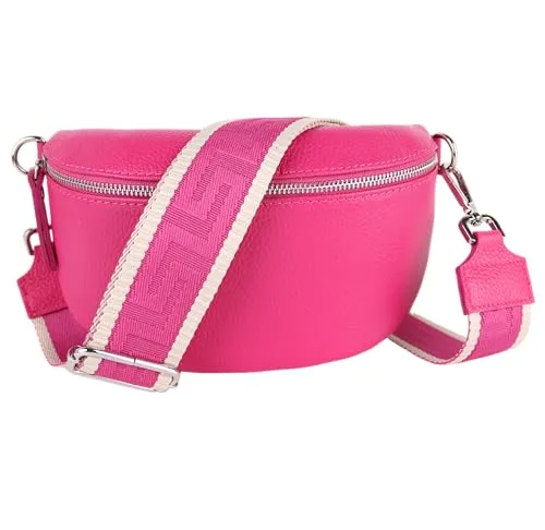 MIRROSI® Bauchtasche Damen aus Echtleder in beige von MIRROSI