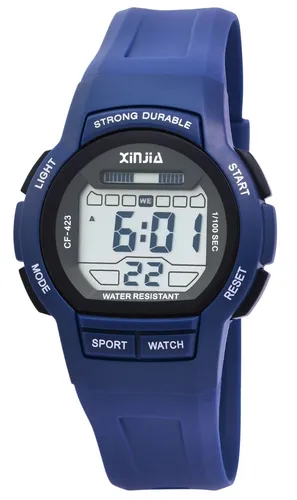 Xinjia Armbanduhr Damen Herren Unisex Digital Watch Uhr Silikonband Schwarz Blau