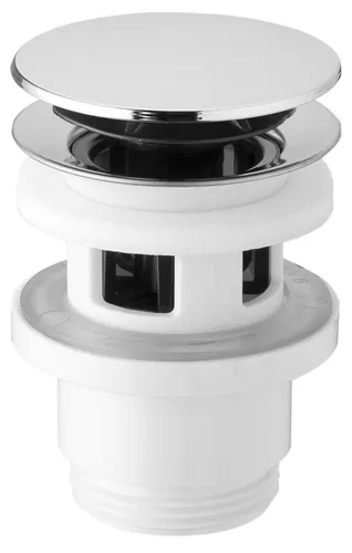 Bruckner Waschbecken-Ablaufgarnitur 5/4“, klick-klack, großer Stopfen, 32-52mm, ABS / Chrom