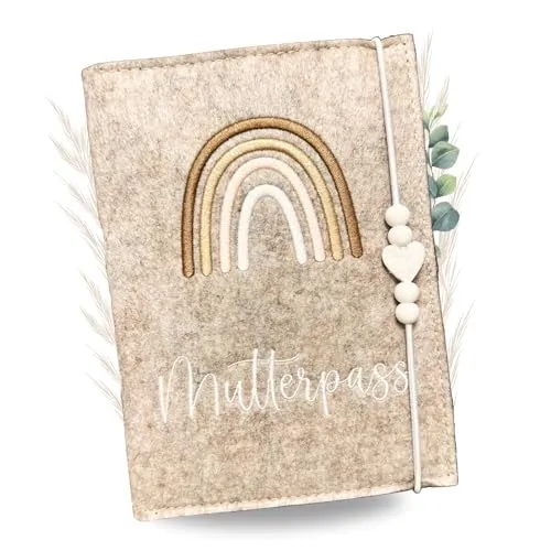 Premium Mutterpasshülle aus Filz für deutschen Mutterpass in beige von Malino