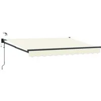 vidaXL Elektrische Markise Creme 2,5 x 2 m mit LED - Elegante elektrische Markise mit LED-Beleuchtung und Wettersensor für stilvollen Schutz im Freien. Ideal für Terrassen, robustes Design und automatische Rückführung bei Wind sorgen für unbeschwertes Draußensitzen.