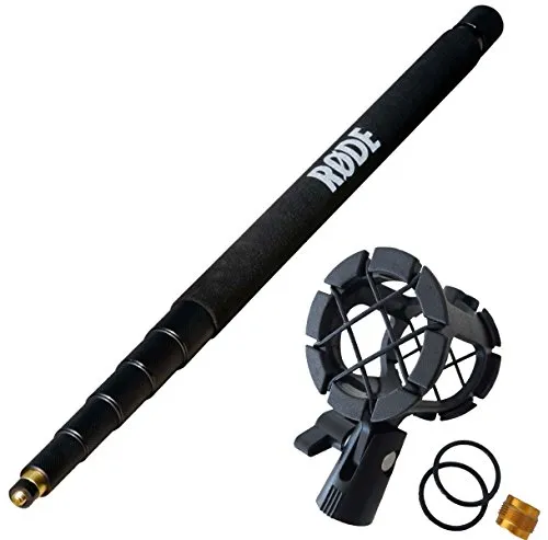 RØDE Mikrofon-Halterung Boompole 3m mit Halterung - Professionelle Teleskop-Tonangel aus leichtem Aluminium, ideal für Mikrofone. Mit internem Kabelmanagement und komfortablem Moosgummigriff für lange Einsätze. Inkl. elastischer Halterung für Störgeräusch-freie Aufnahmen.