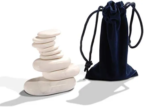Master Massage 9 Stück Cold Stone Stein Set Massage weiß Marmor Package