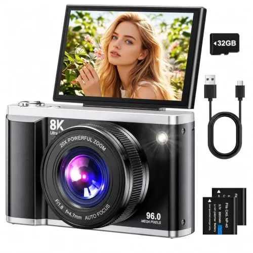 Digitalkamera 8K 96MP mit WLAN und 20X Digitalzoom von AUREAPIX