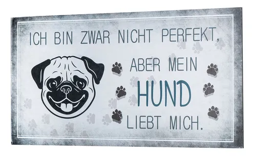 Produktbild Levandeo® Wandbild, Wandbild 40x20cm Hund Spruch Deko Wandschild Hundeliebhaber Bild