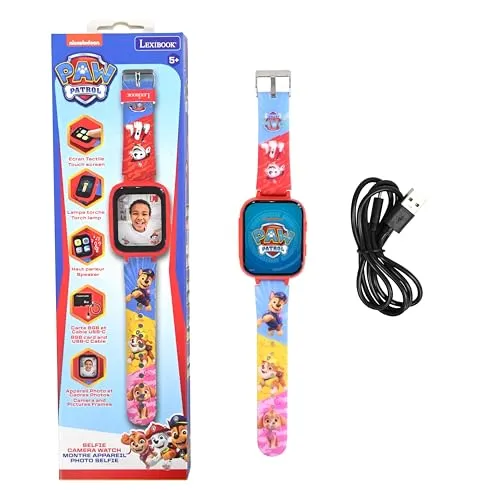 Lexibook Paw Patrol DMW070PA Kinder-Smartwatch - Lerncomputer für Kinder ab 5 Jahren mit 5 Spielen, Touchscreen und integrierter Kamera – ideal für Abenteuer mit Paw Patrol!