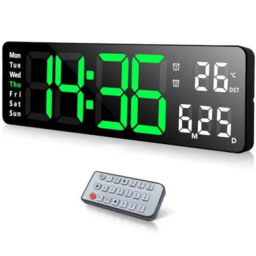 Fuloon Wanduhr Digital Groß, Timing und Countdown, 13 Zoll
