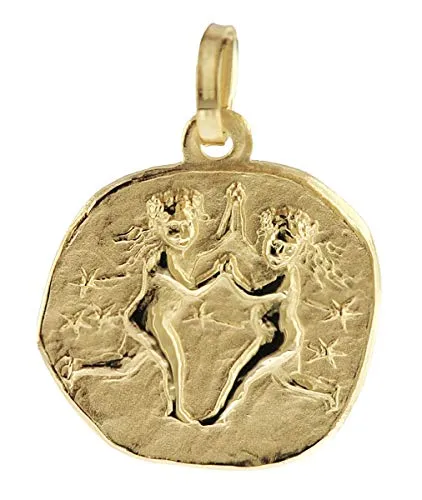 trendor Sternzeichenanhänger Zwilling 333 Gold 16 mm - Kettenanhänger für das Sternzeichen Zwilling (21.05.-21.06.), aus hochwertigem Gold 333, mit poliertem Motiv auf mattiertem Hintergrund, stilvoll und einzigartig, Made in Germany.