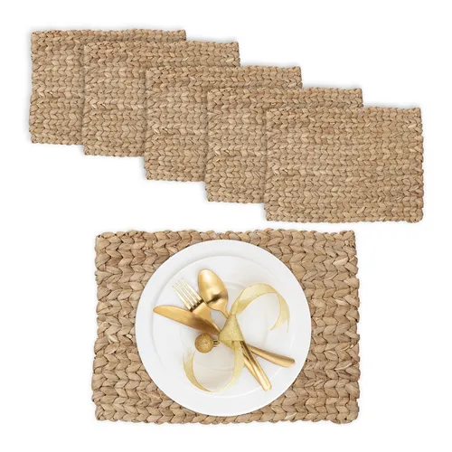 Tischset Platzdeckchen eckig beige in braun von Relaxdays