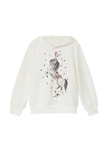 s.Oliver Junior Kapuzensweatshirt weiß 116/122 EU - Kinder-Sweater mit kuschliger Innenseite, ideal für gemütliche Tage und stylische Outfits.